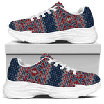 Winter Holiday Knitted Pattern Print White Chunky Shoes