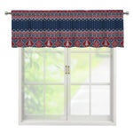Winter Holiday Knitted Pattern Print Window Valance