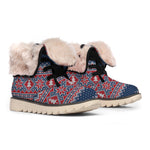 Winter Holiday Knitted Pattern Print Winter Boots