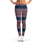 Winter Holiday Knitted Pattern Print Women's Leggings