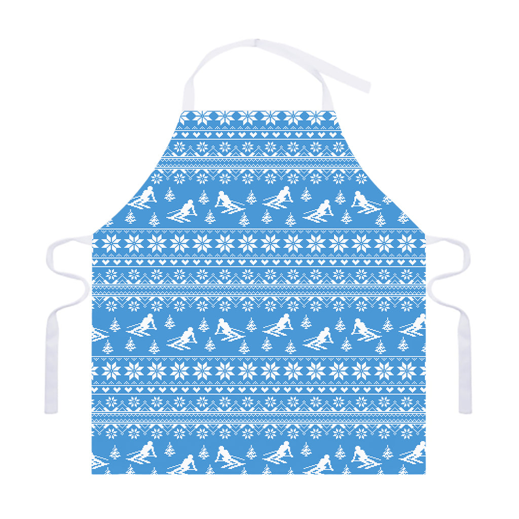 Winter Ski Knitting Pattern Print Adjustable Apron