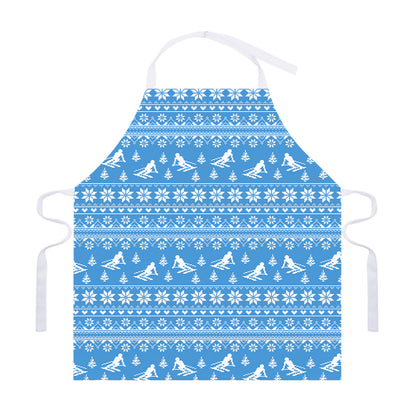 Winter Ski Knitting Pattern Print Adjustable Apron