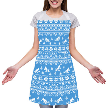 Winter Ski Knitting Pattern Print Adjustable Apron