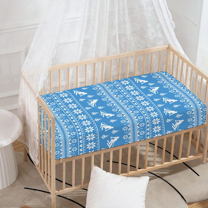 Winter Ski Knitting Pattern Print Baby Crib Sheet