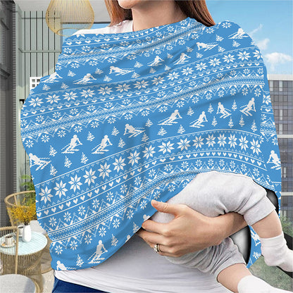 Winter Ski Knitting Pattern Print Baby Seat Cover