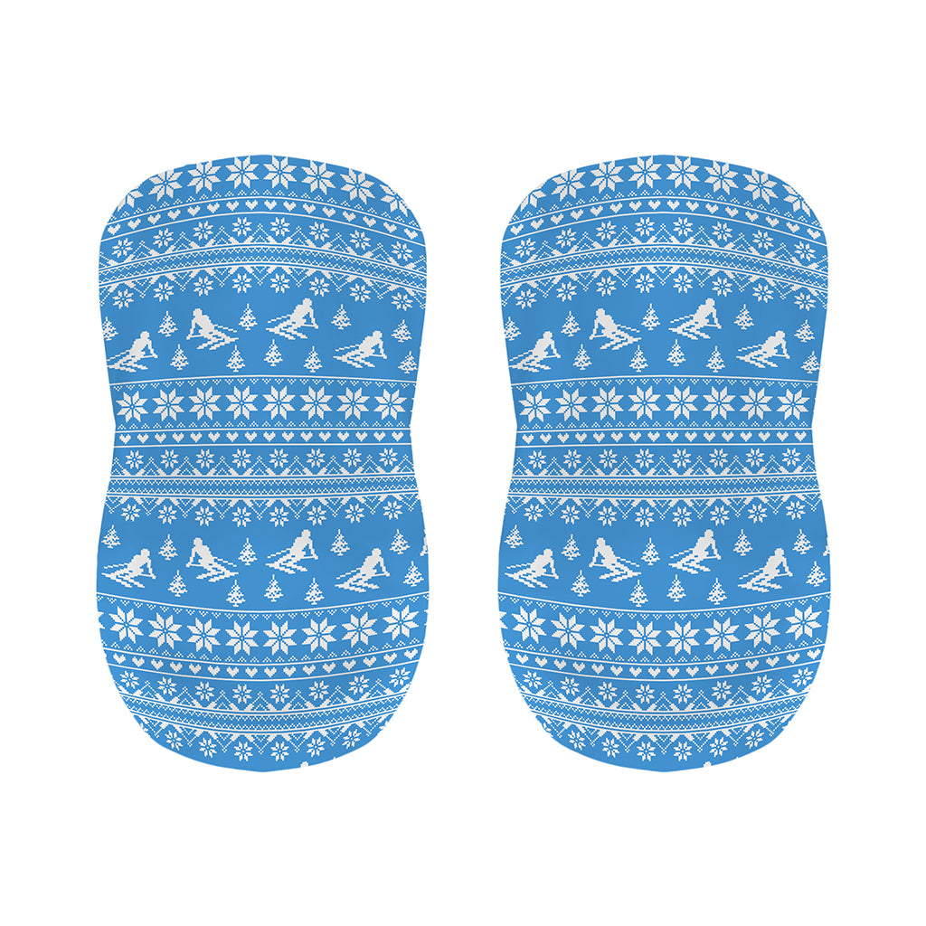 Winter Ski Knitting Pattern Print Bar Stool Covers
