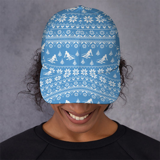 Winter Ski Knitting Pattern Print Baseball Cap