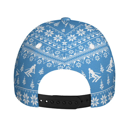 Winter Ski Knitting Pattern Print Baseball Cap