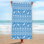 Winter Ski Knitting Pattern Print Beach Towel