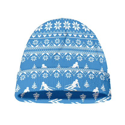 Winter Ski Knitting Pattern Print Beanie