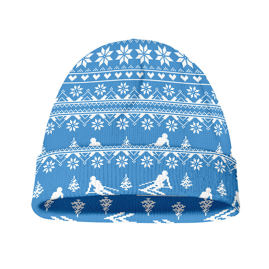 Winter Ski Knitting Pattern Print Beanie