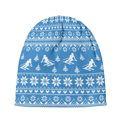 Winter Ski Knitting Pattern Print Beanie