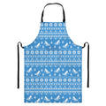 Winter Ski Knitting Pattern Print Bib Apron With Pocket