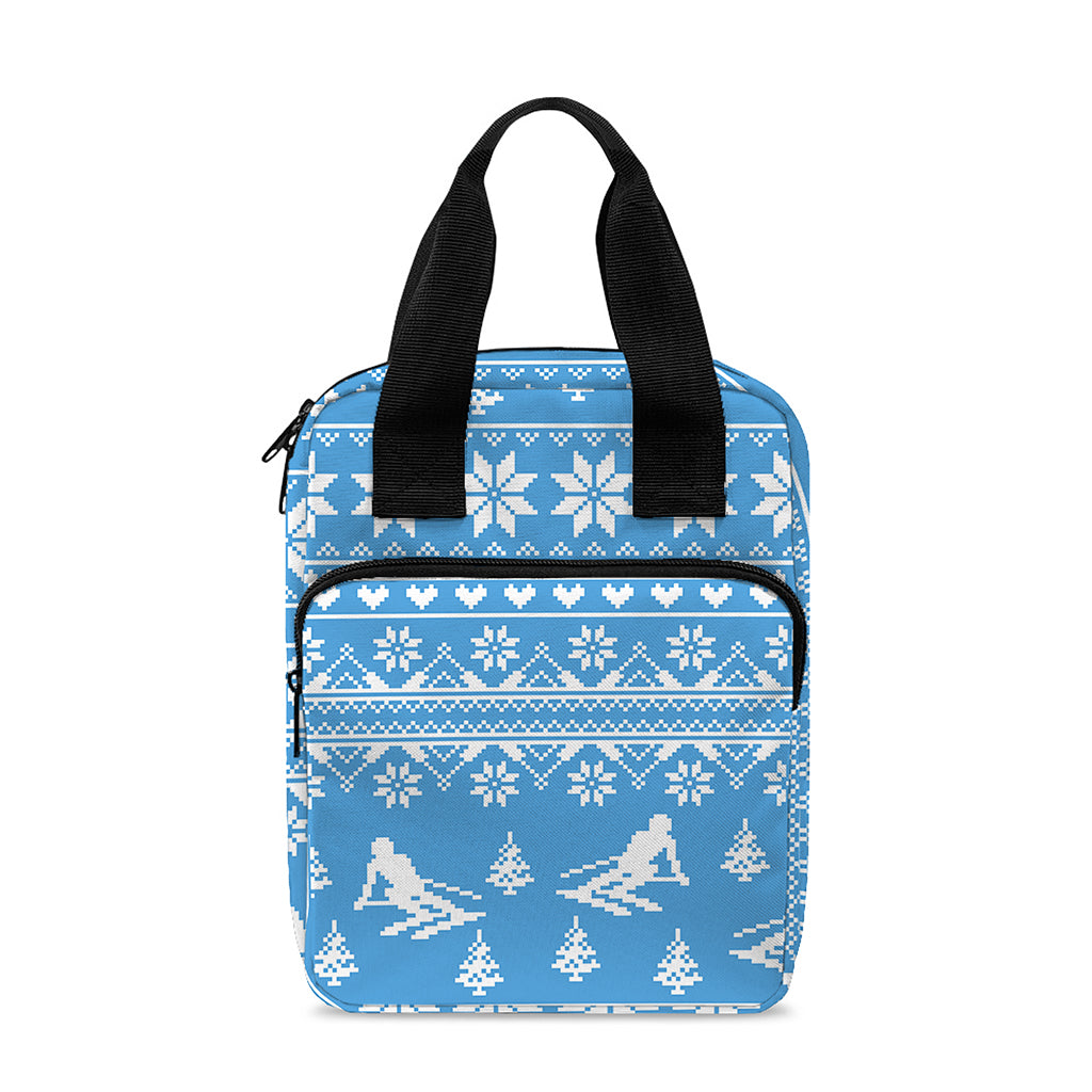 Winter Ski Knitting Pattern Print Bible Tote Bag
