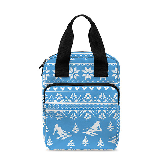 Winter Ski Knitting Pattern Print Bible Tote Bag
