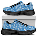 Winter Ski Knitting Pattern Print Black Chunky Shoes