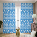 Winter Ski Knitting Pattern Print Dimout Pencil Pleat Curtains