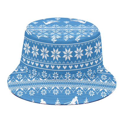 Winter Ski Knitting Pattern Print Bucket Hat