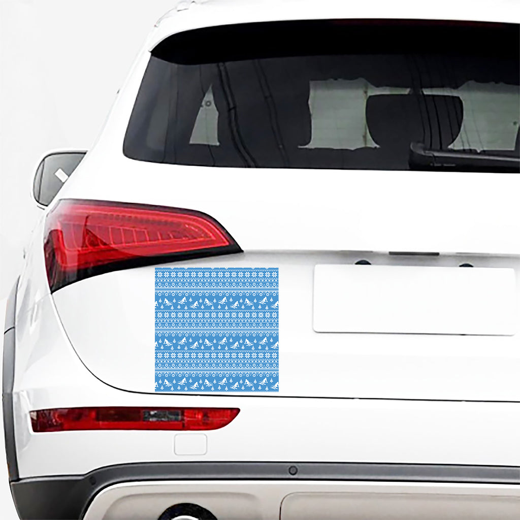 Winter Ski Knitting Pattern Print Car Sticker