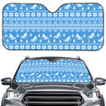 Winter Ski Knitting Pattern Print Car Windshield Sun Shade