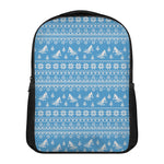 Winter Ski Knitting Pattern Print Casual Backpack