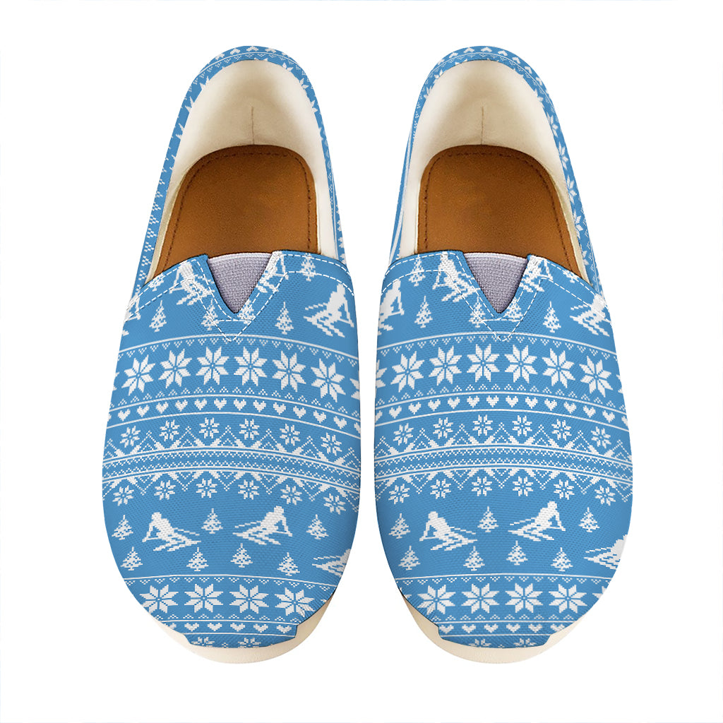 Winter Ski Knitting Pattern Print Casual Shoes