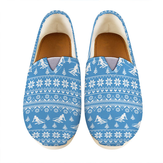 Winter Ski Knitting Pattern Print Casual Shoes