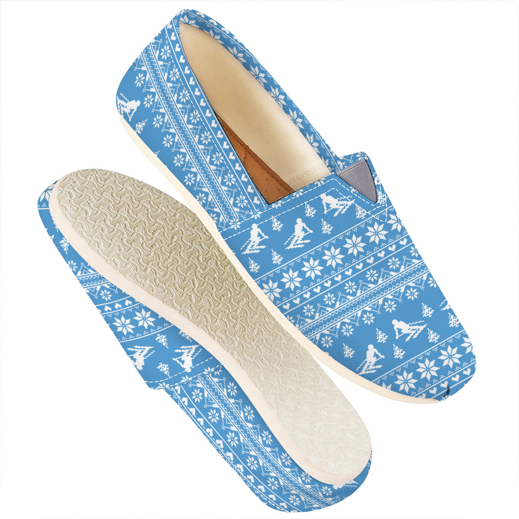 Winter Ski Knitting Pattern Print Casual Shoes