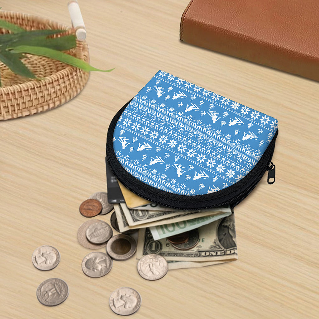 Winter Ski Knitting Pattern Print Coin Purse