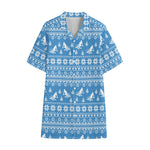 Winter Ski Knitting Pattern Print Cotton Hawaiian Shirt