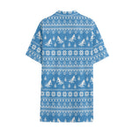 Winter Ski Knitting Pattern Print Cotton Hawaiian Shirt
