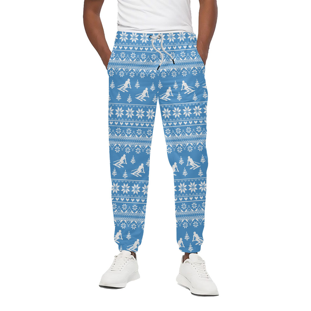 Winter Ski Knitting Pattern Print Cotton Pants