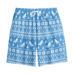 Winter Ski Knitting Pattern Print Cotton Shorts