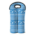 Winter Ski Knitting Pattern Print Double Neoprene Wine Tote