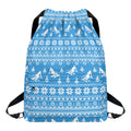 Winter Ski Knitting Pattern Print Drawstring Backpack