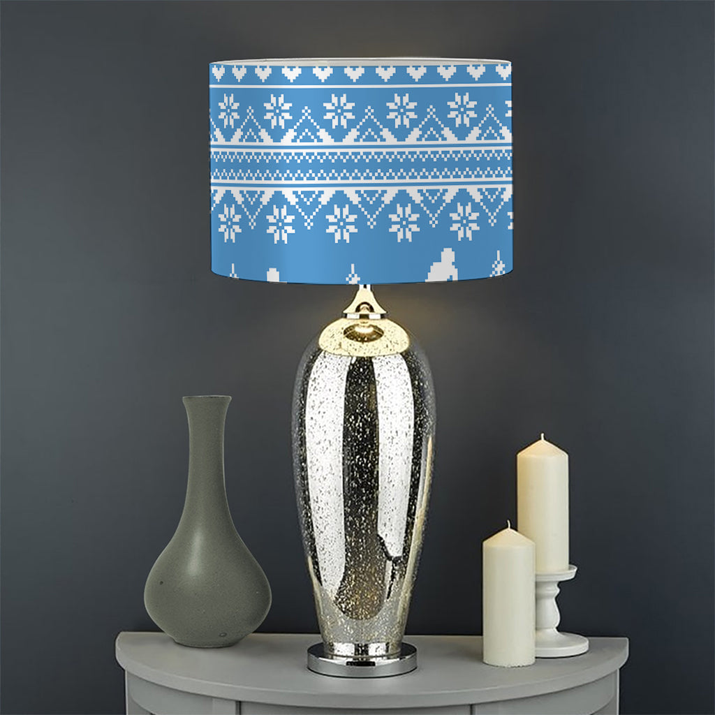 Winter Ski Knitting Pattern Print Drum Lamp Shade