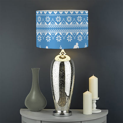 Winter Ski Knitting Pattern Print Drum Lamp Shade