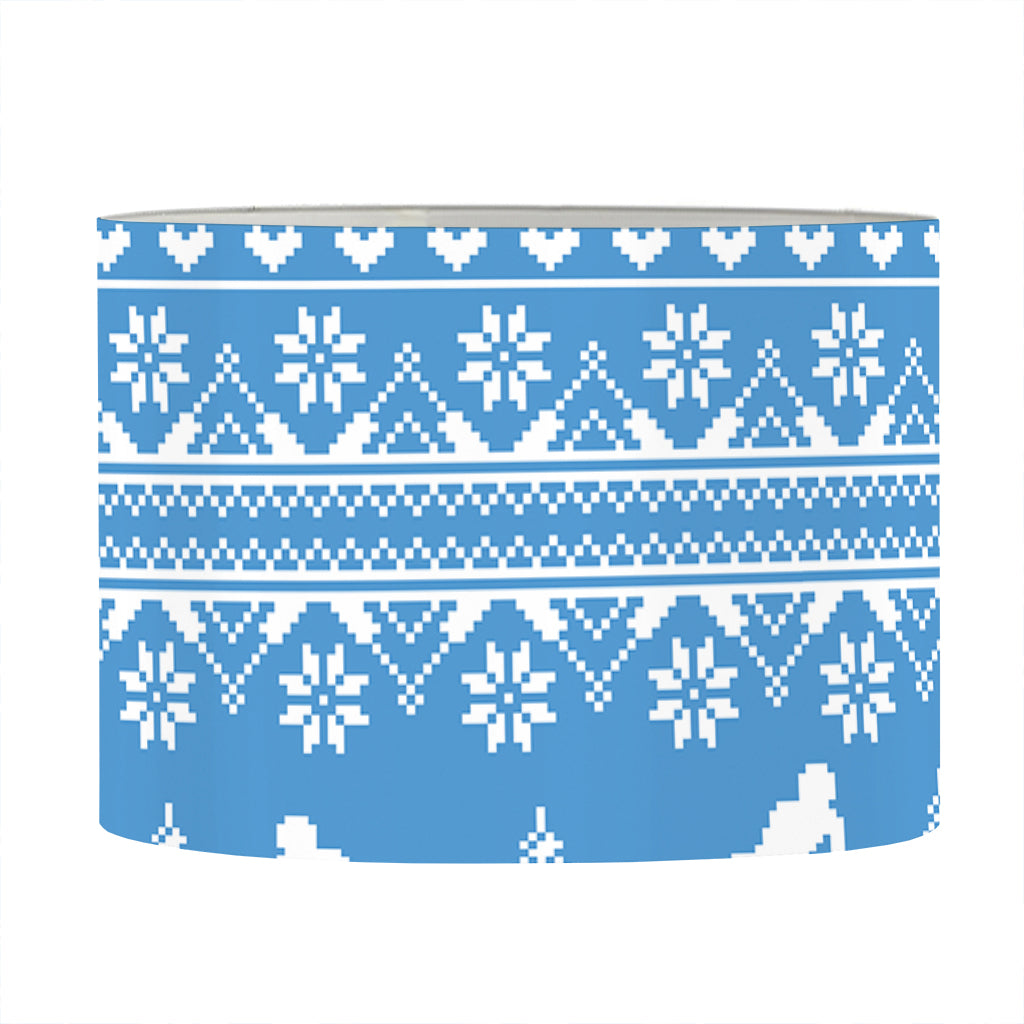 Winter Ski Knitting Pattern Print Drum Lamp Shade