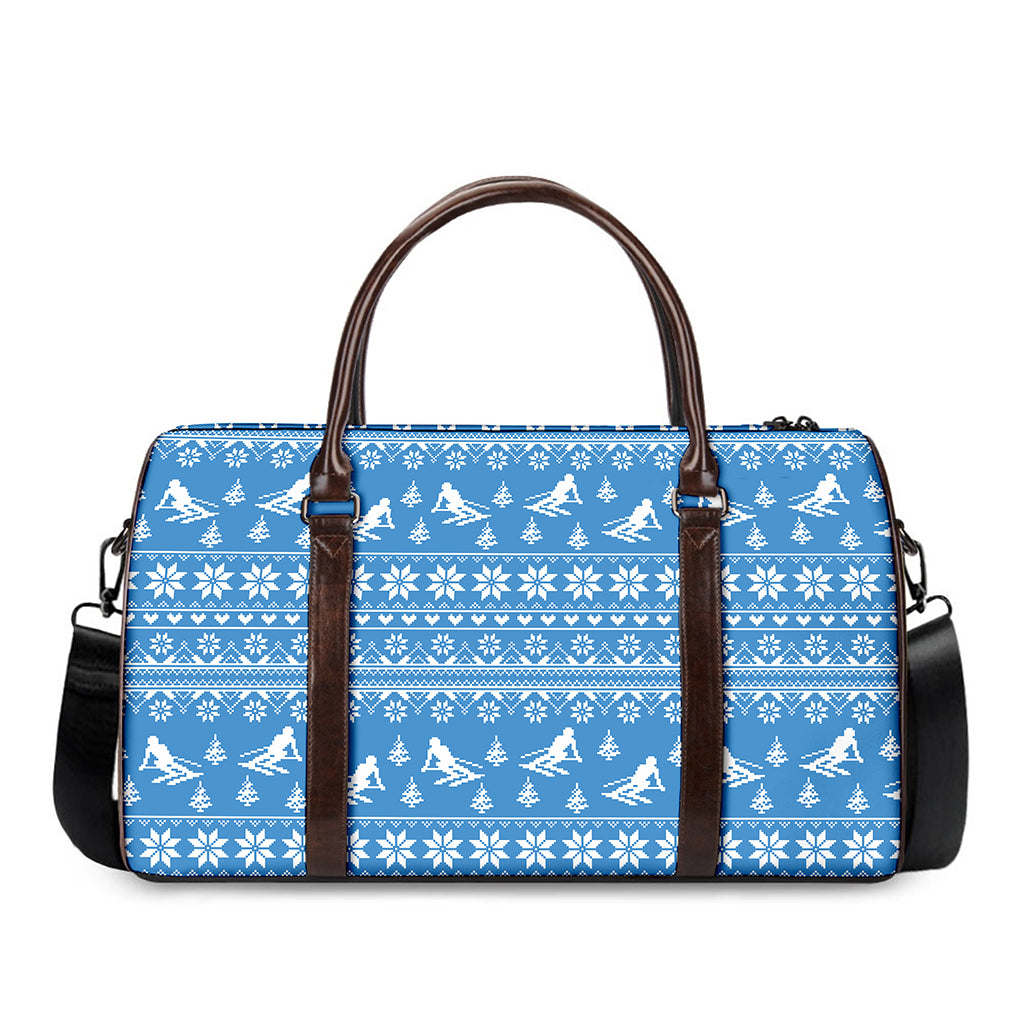 Winter Ski Knitting Pattern Print Duffle Bag