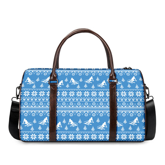Winter Ski Knitting Pattern Print Duffle Bag