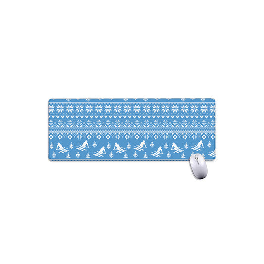 Winter Ski Knitting Pattern Print Extended Mouse Pad