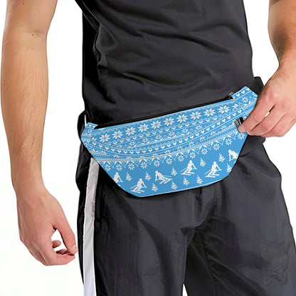 Winter Ski Knitting Pattern Print Fanny Pack