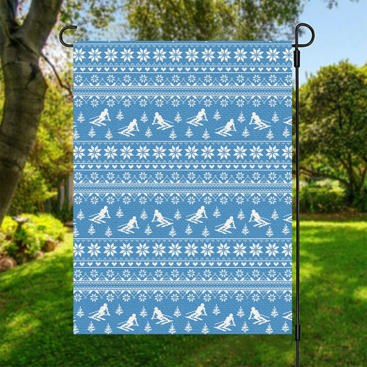 Winter Ski Knitting Pattern Print Garden Flag