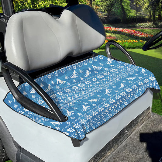 Winter Ski Knitting Pattern Print Golf Cart Seat Cover