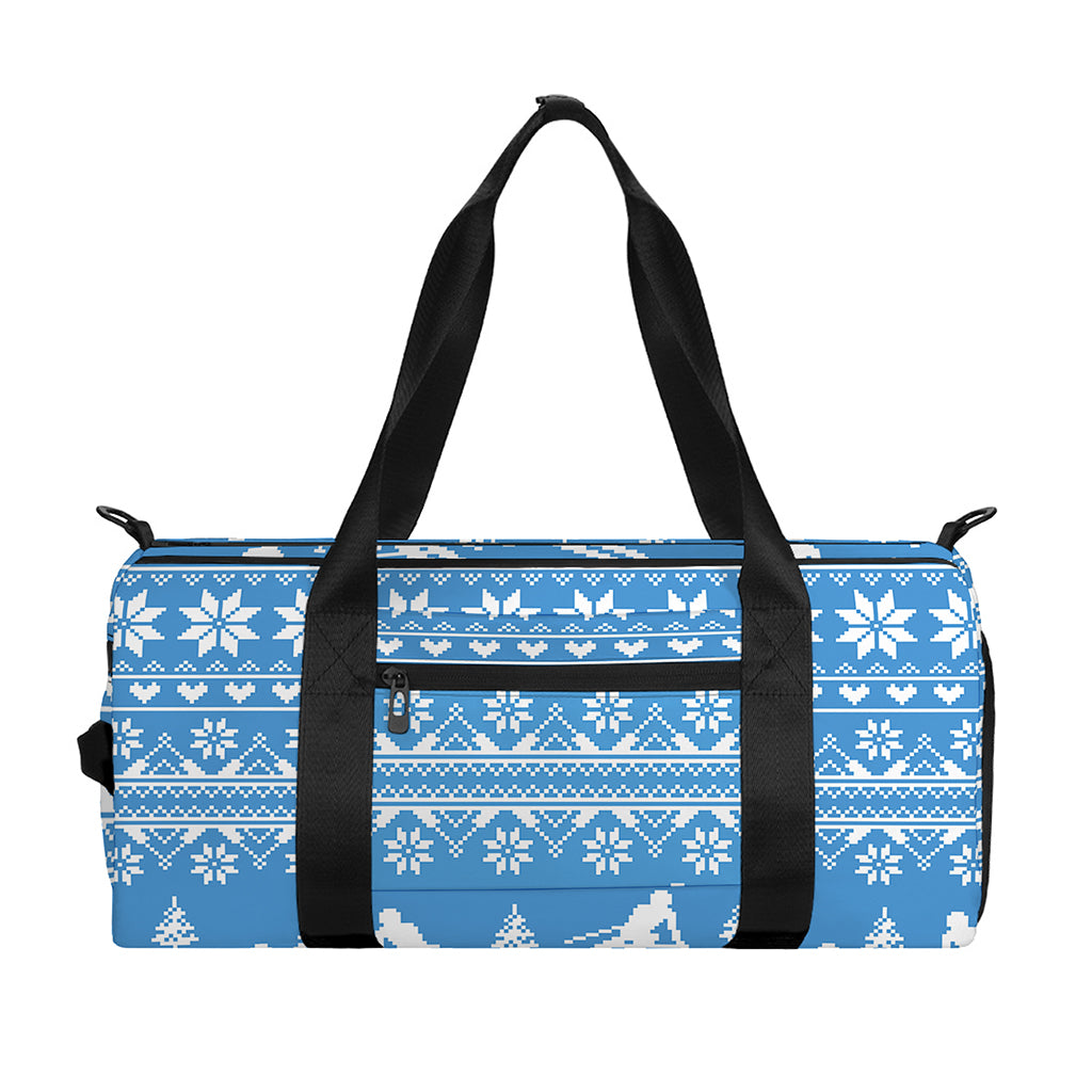 Winter Ski Knitting Pattern Print Gym Bag
