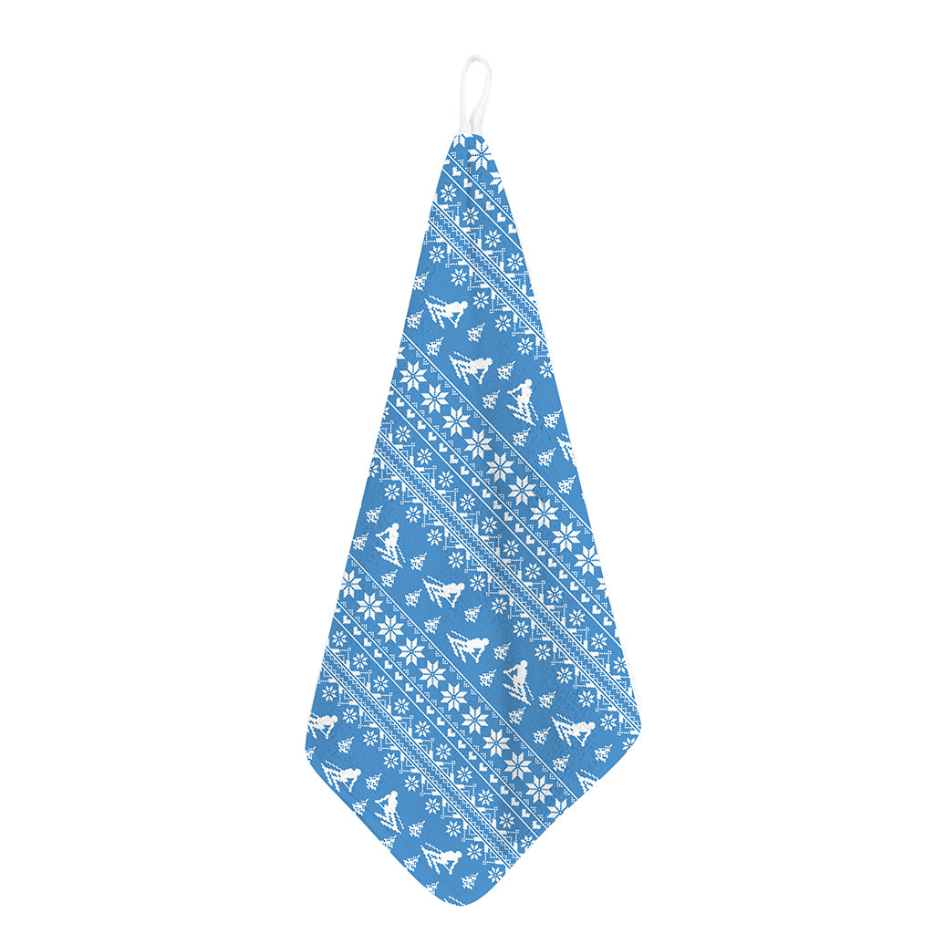 Winter Ski Knitting Pattern Print Hand Towel