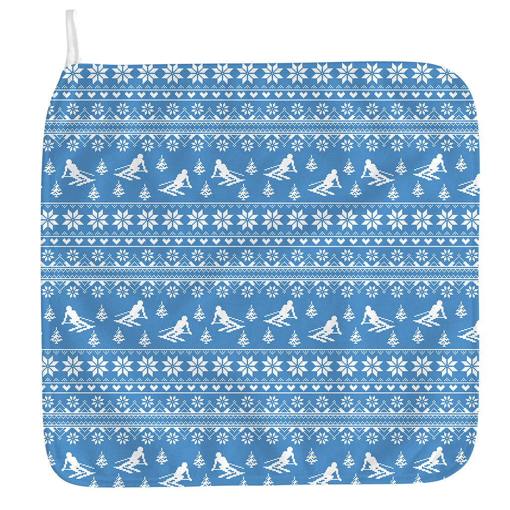 Winter Ski Knitting Pattern Print Hand Towel