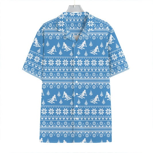 Winter Ski Knitting Pattern Print Hawaiian Shirt