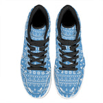 Winter Ski Knitting Pattern Print High Top Leather Sneakers