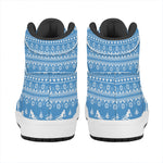 Winter Ski Knitting Pattern Print High Top Leather Sneakers